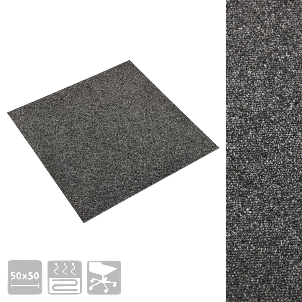 Vidaxl Carpet tiles 20 st 5 m² 50x50 cm Anthracite