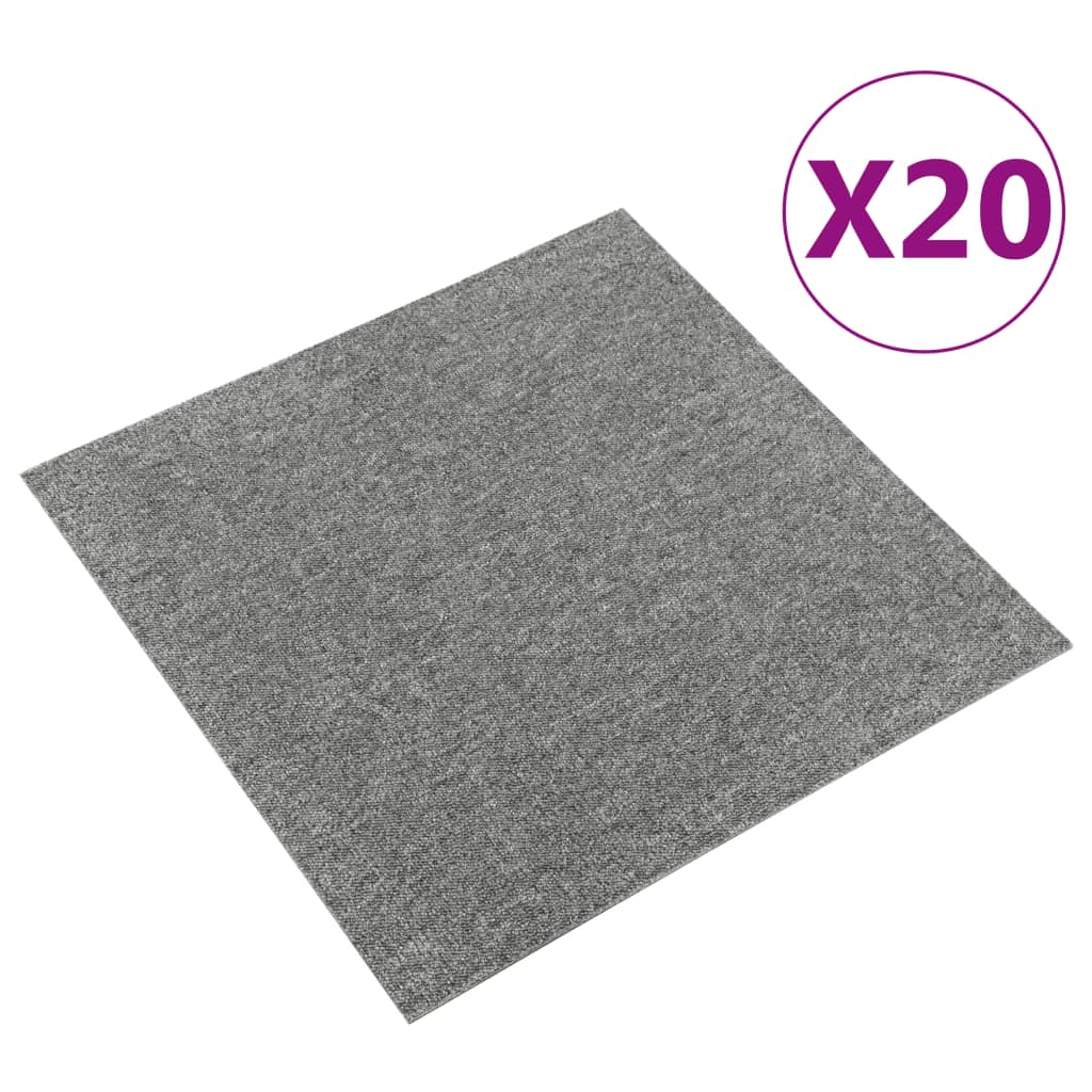 Vidaxl tæppe fliser 20 st 5 m² 50x50 cm grå