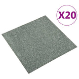 Vidaxl tæppe fliser 20 st 5 m² 50x50 cm grøn