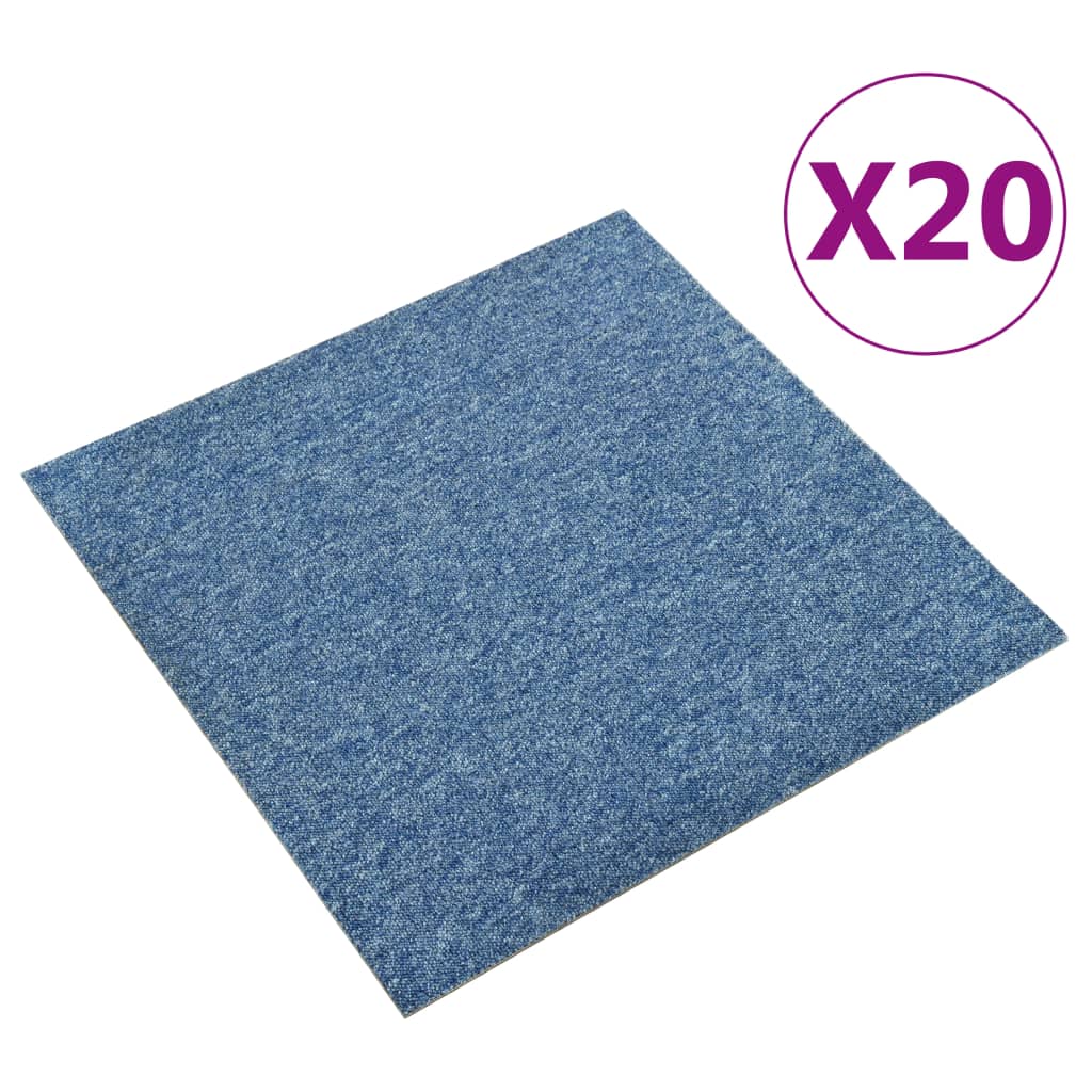 Vidaxl kobercové dlaždice 20 st 5 m² 50x50 cm modrá