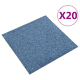 Baldosas de alfombra Vidaxl 20 st 5 m² 50x50 cm azul