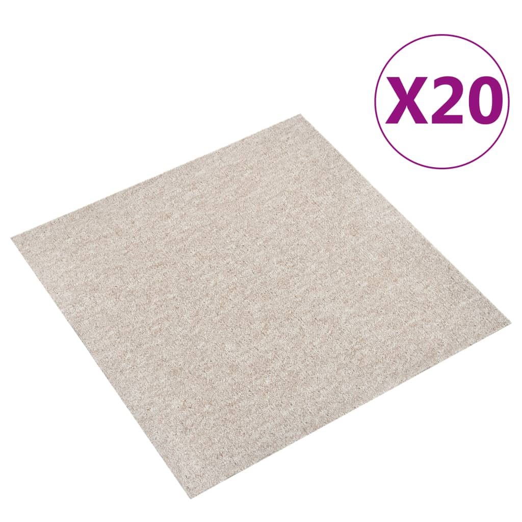 Baldosas de alfombra Vidaxl 20 st 5 m² 50x50 cm beige ligero