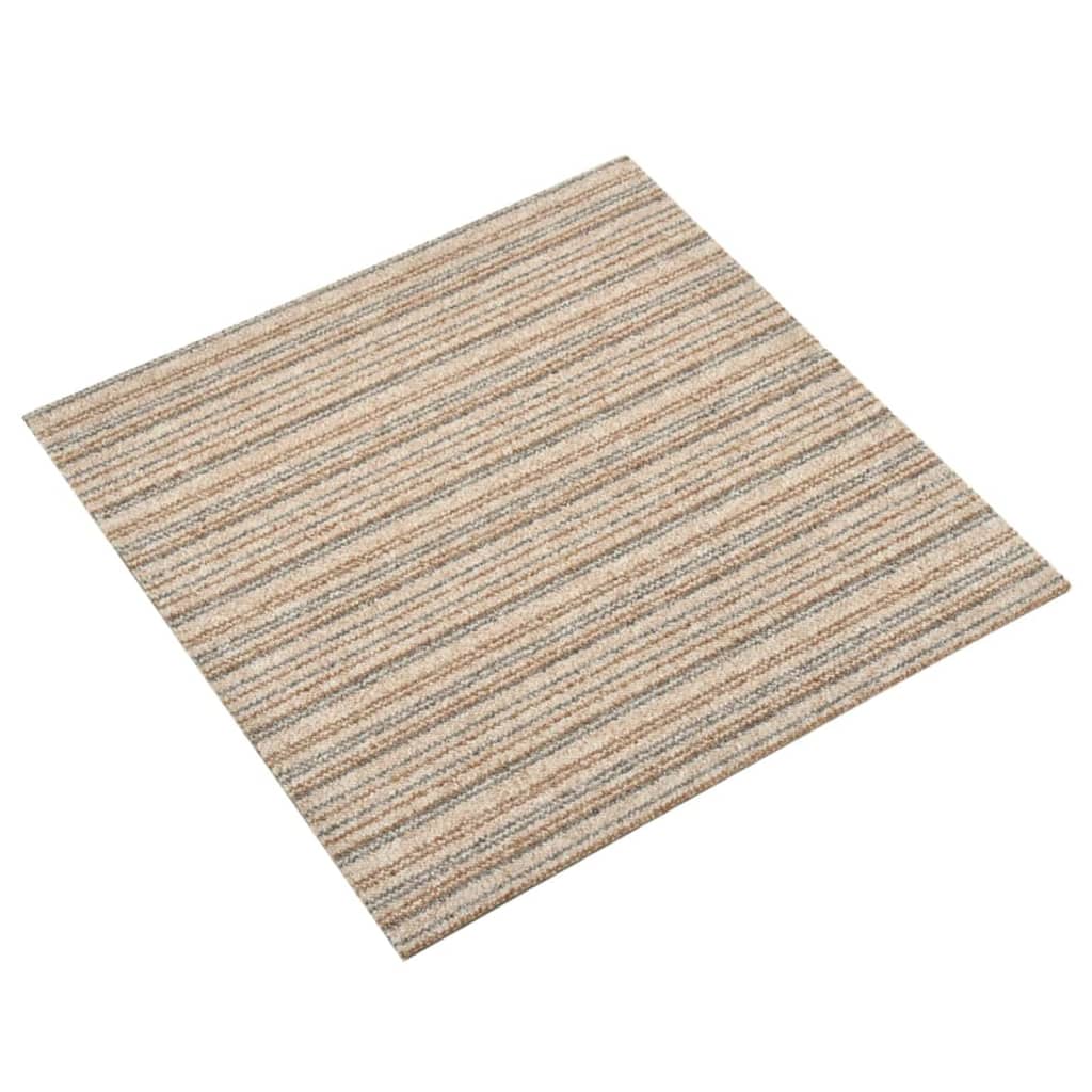 Vidaxl Carpet tiles 20 st 5 m² 50x50 cm striped beige