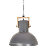 Vidaxl zavěšená lampa průmyslová kolem 25 W E27 52 cm mangohout šedá