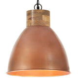 Vidaxl Hanging Lamp Industrial E27 35 cm železo a pevné dřevo měď Color