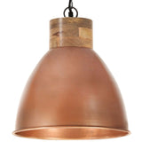 Vidaxl Hanging Lamp Industrial E27 35 cm železo a pevné dřevo měď Color