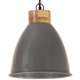 Vidaxl Hanging Lamp Industrial E27 35 cm Železo a pevné dřevo šedá