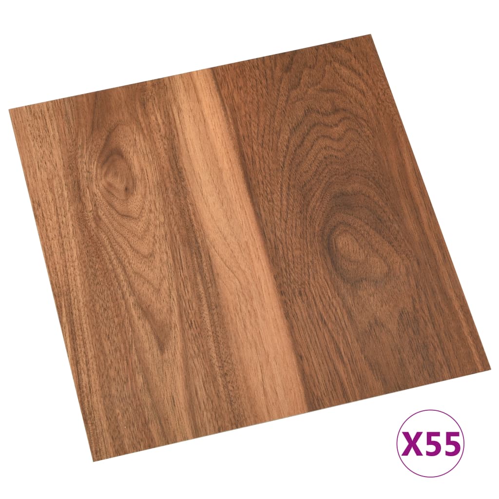 Tablas de piso Vidaxl autoadhesivo 55 st 5.11 m² PVC Brown