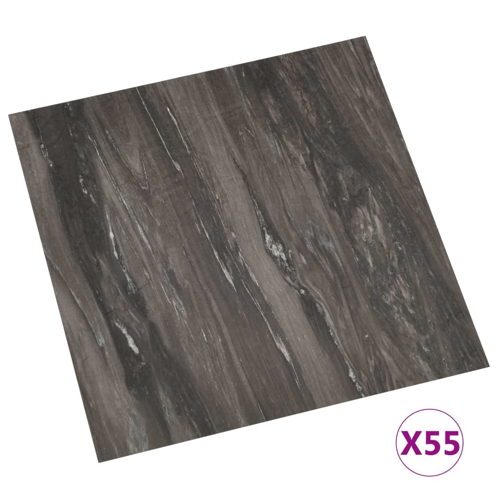 Vidaxl Floorboards Self -adhæsiv 55 ST 5.11 m² PVC mørkegrå