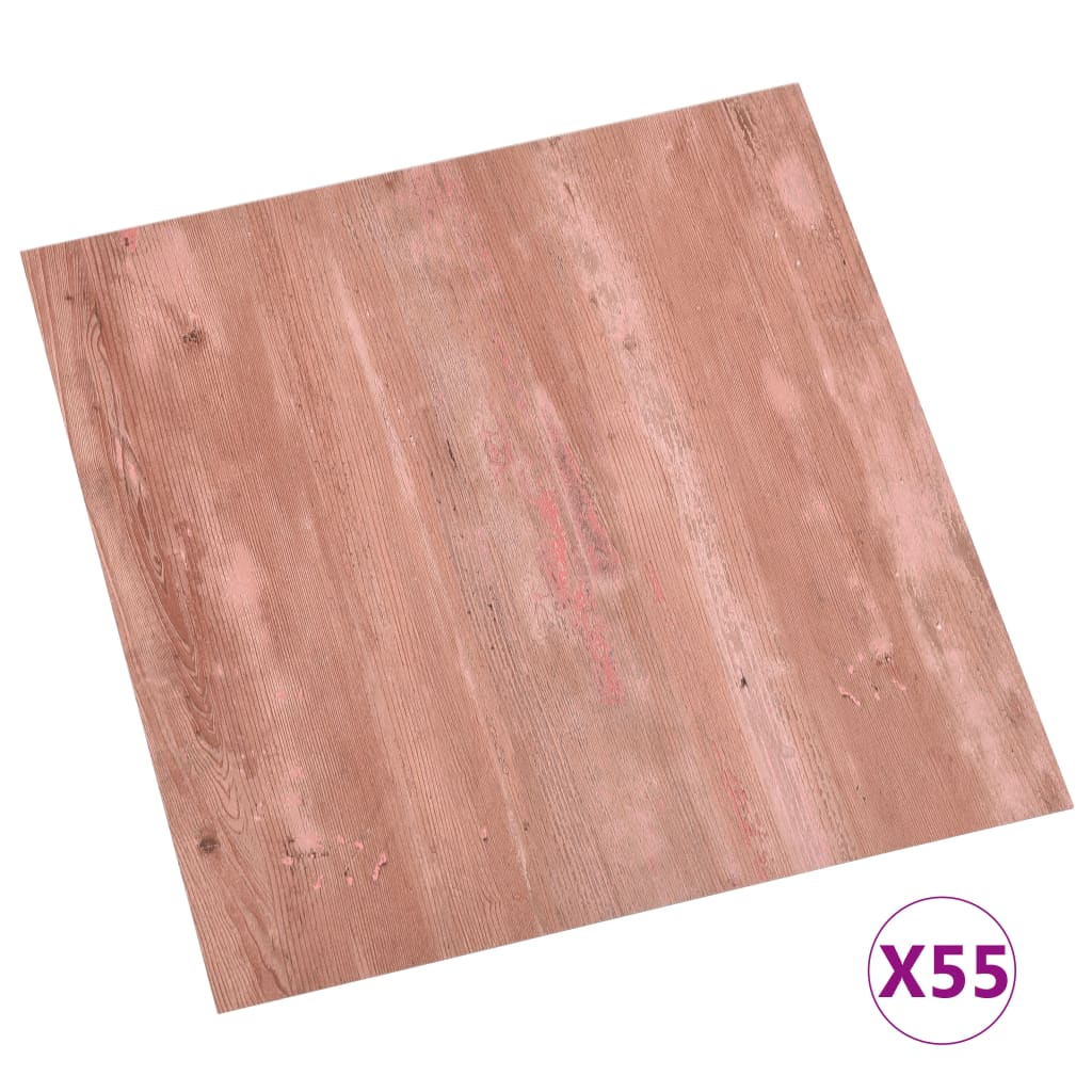 Tablas de piso Vidaxl autoadhesivo 55 st 5.11 m² PVC rojo