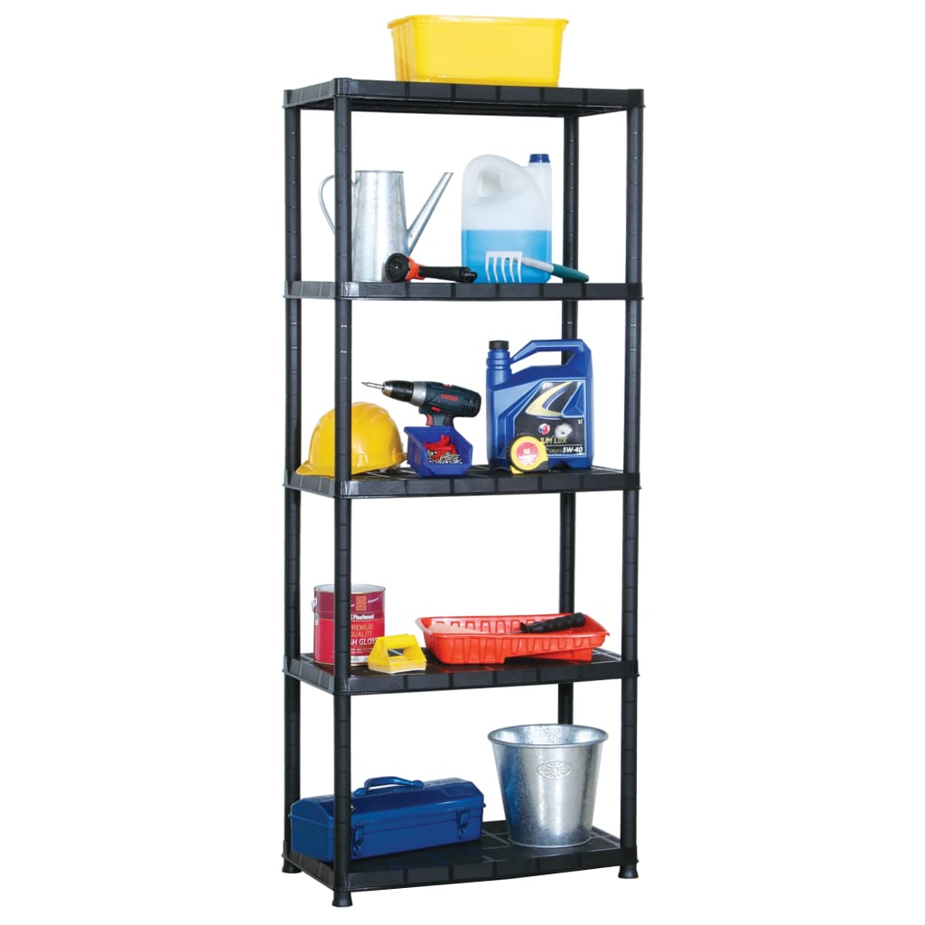 Vidaxl storage rack 5-layer 71x38x170 cm plastic black