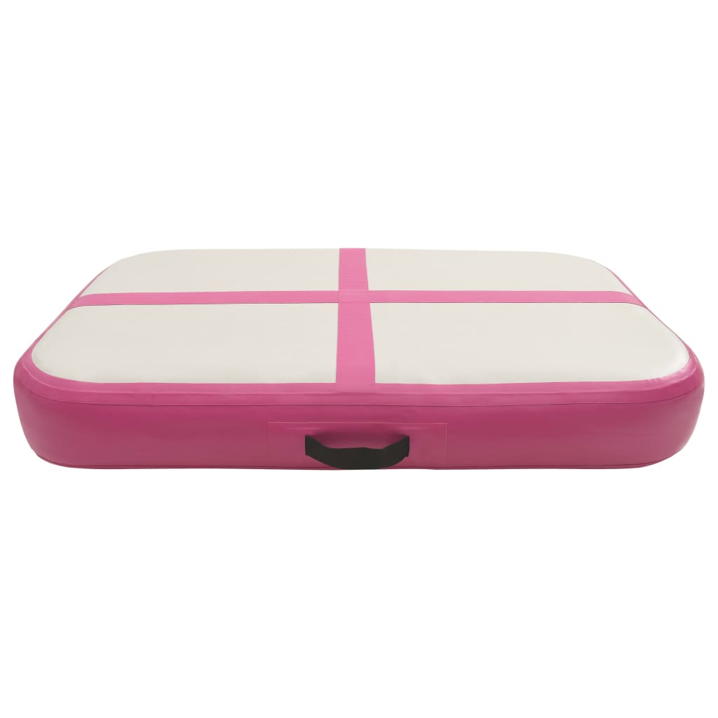 Vidaxl ginnastics tappetino con pompa gonfiabile 60x100x10 cm pvc rosa