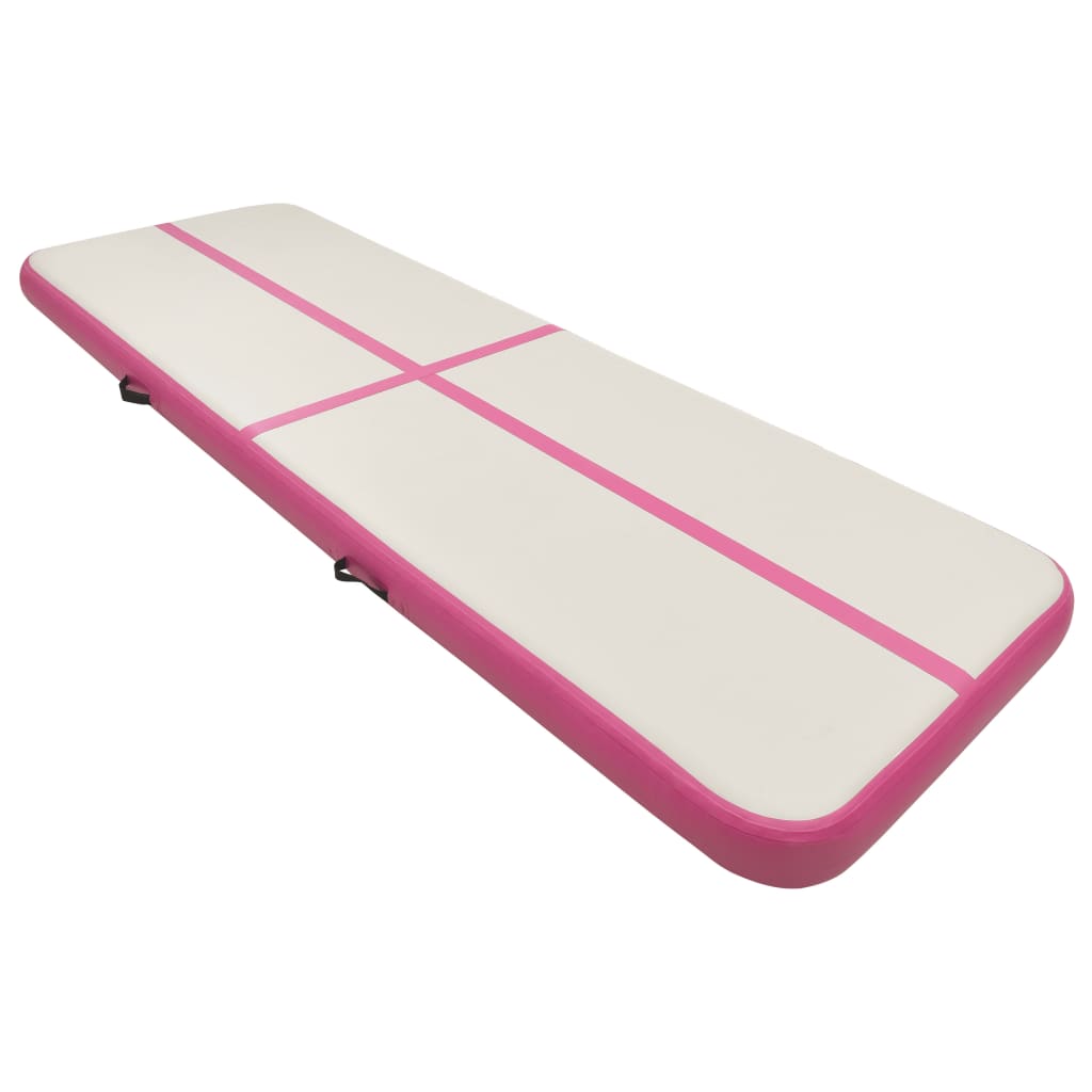 Mat de gymnastique Vidaxl avec pompe gonflable 300x100x15 cm PVC rose