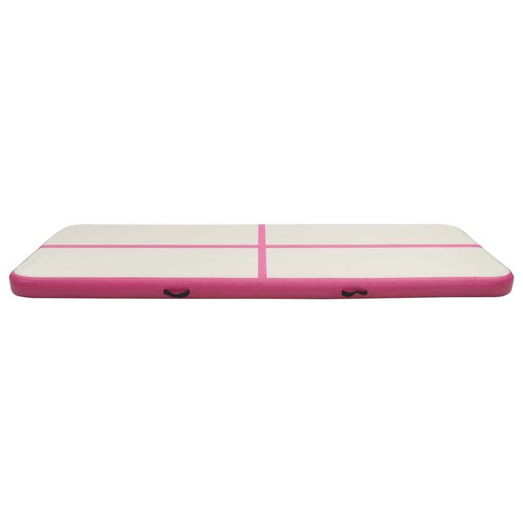 Vidaxl gymnastikmåtte med pumpe oppustelig 300x100x15 cm pvc pink