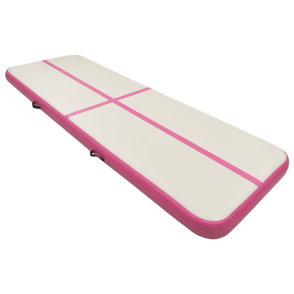 Vidaxl gymnastics mat with pump inflatable 400x100x15 cm PVC pink