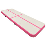 Mat de gymnastique Vidaxl avec pompe gonflable 400x100x15 cm PVC rose