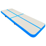 VIDAXL Gymnastics Matte mit Pumpen aufblasbar 500x100x15 cm PVC Blau