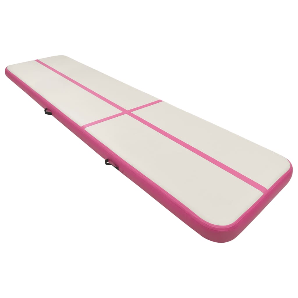 Vidaxl Gymnastics Matte mit Pumpen aufblasbar 600x100x15 cm PVC Pink