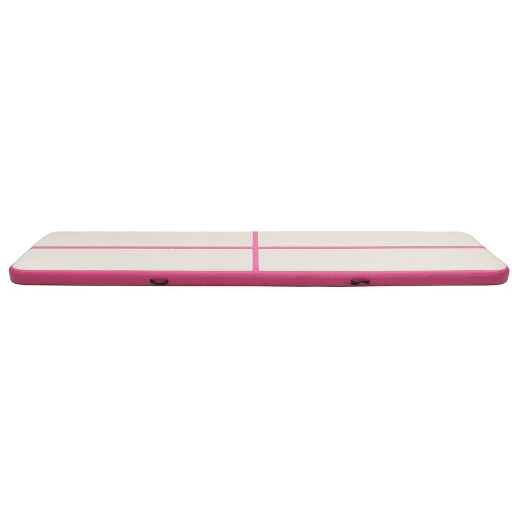 Vidaxl gymnastikkmatte med pumpe oppblåsbar 600x100x15 cm PVC rosa