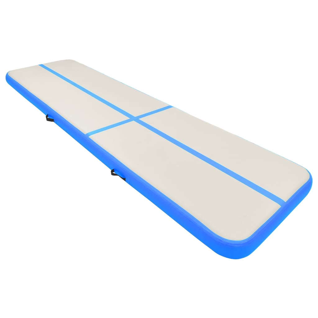 Mat de gymnastique Vidaxl avec pompe gonflable 800x100x15 cm en PVC bleu