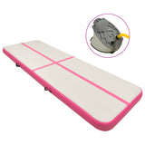 Vidaxl gymnastikkmatte med pumpe oppblåsbar 300x100x20 cm PVC rosa