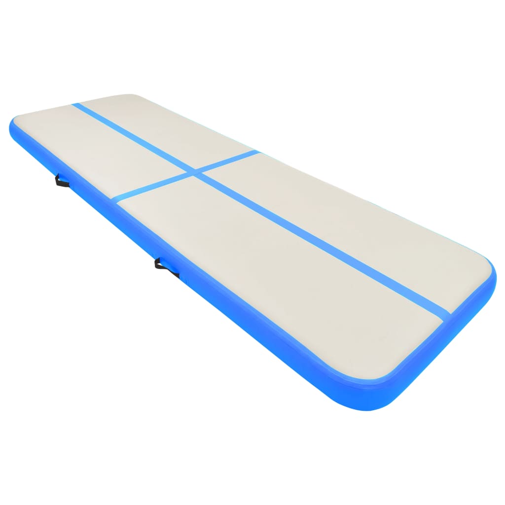 Gimnastična preproga Vidaxl z napihovanjem črpalke 400x100x20 cm PVC modra