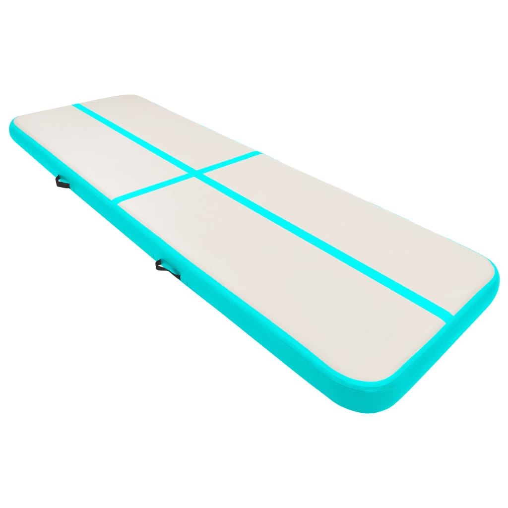 Mat de gymnastique Vidaxl avec pompe gonflable 500x100x20 cm en PVC vert