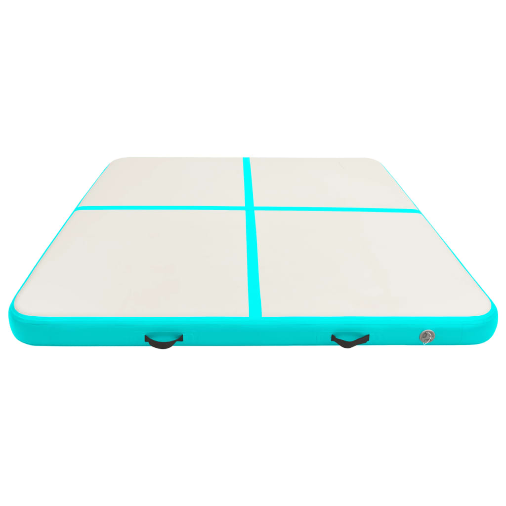 Mat de gymnastique Vidaxl avec pompe gonflable 200x200x10 cm en PVC vert