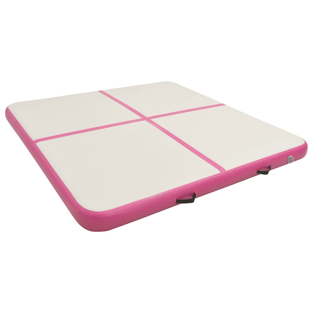 Vidaxl Gymnastics Mat con bomba inflable 200x200x20 cm PVC Pink