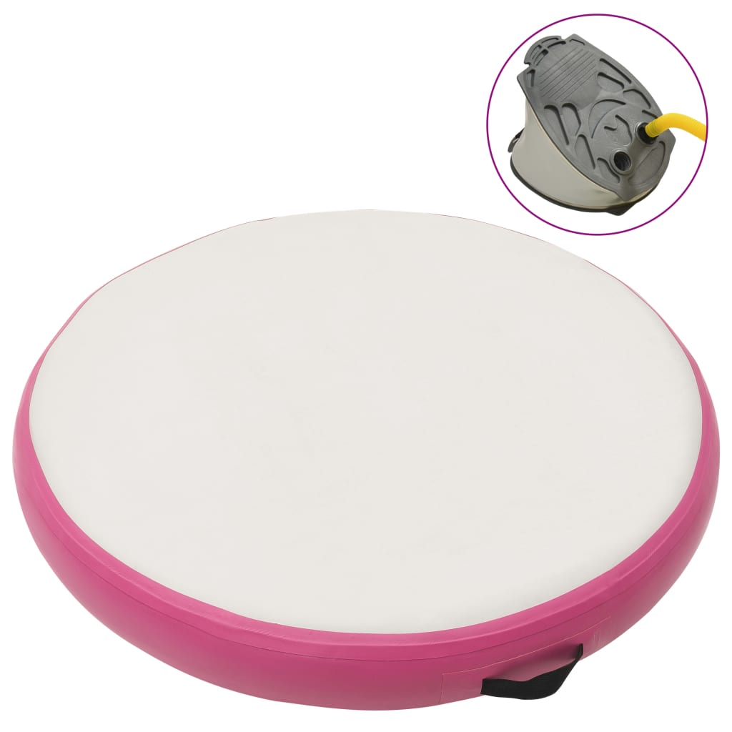 Vidaxl ginnastics tappetino con pompa gonfiabile 100x100x20 cm pvc rosa