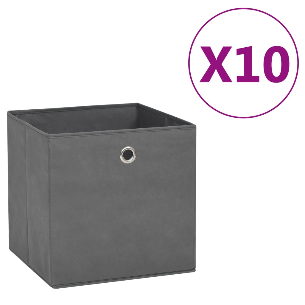 Vidaxl Späicherkëschte 10 PCs 28x28x28 cm Nonwove Stoff