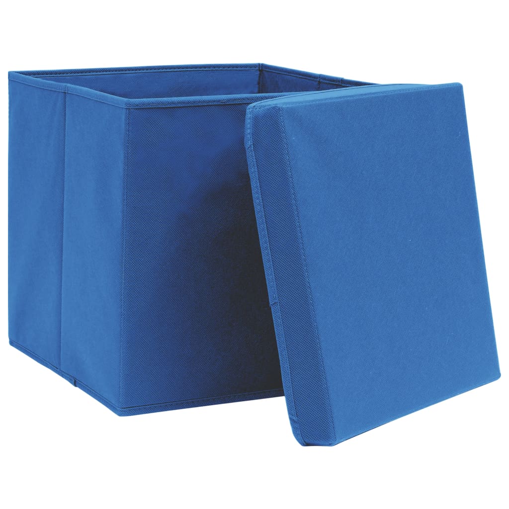 Vidaxl storage boxes with lid 4 pcs 28x28x28 cm blue