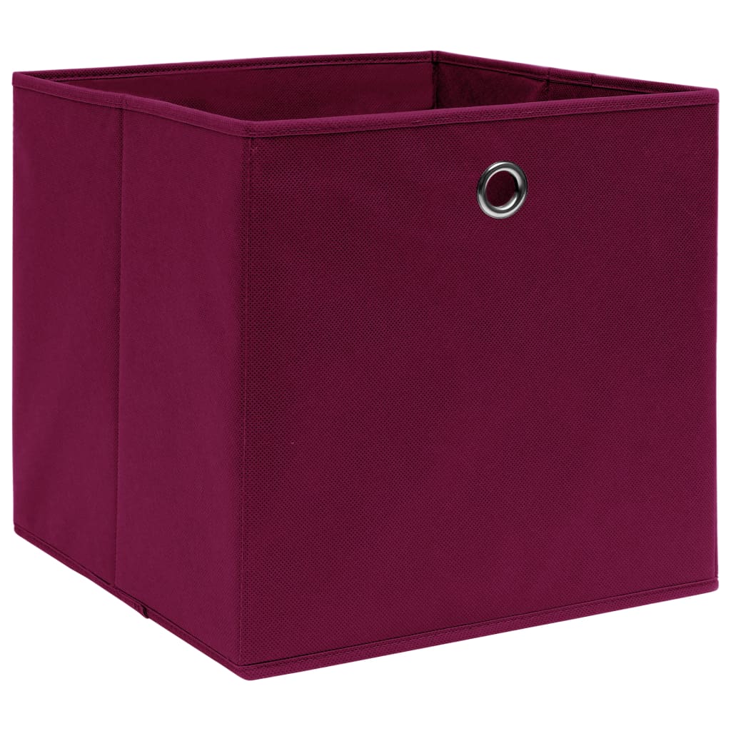 Cajas de almacenamiento de Vidaxl 4 PCS 28x28x28 CM Fabric no tejida Rojo oscuro