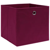 Cajas de almacenamiento de Vidaxl 4 PCS 28x28x28 CM Fabric no tejida Rojo oscuro