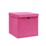 Scatole di archiviazione Vidaxl con coperchio 10 ST 28x28x28 cm rosa