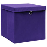 Vidaxl storage boxes with lid 10 st 28x28x28 cm purple