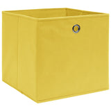 Scatole di archiviazione Vidaxl 10 pezzi 28x28x28 cm tessuto non tessuto giallo