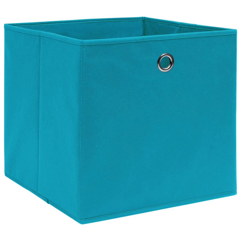 Vidaxl storage boxes 4 pcs 28x28x28 cm nonwoven fabric baby blue