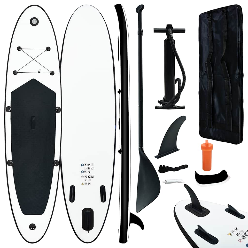 Vidaxl stand-up padleboard gonflable noir et blanc