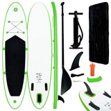 Vidaxl Stand-up Paddleboard Green e bianco gonfiabile