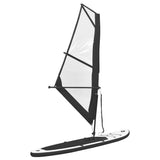 Vidaxl Stand Up Paddleboard inflable con set de vela en blanco y negro