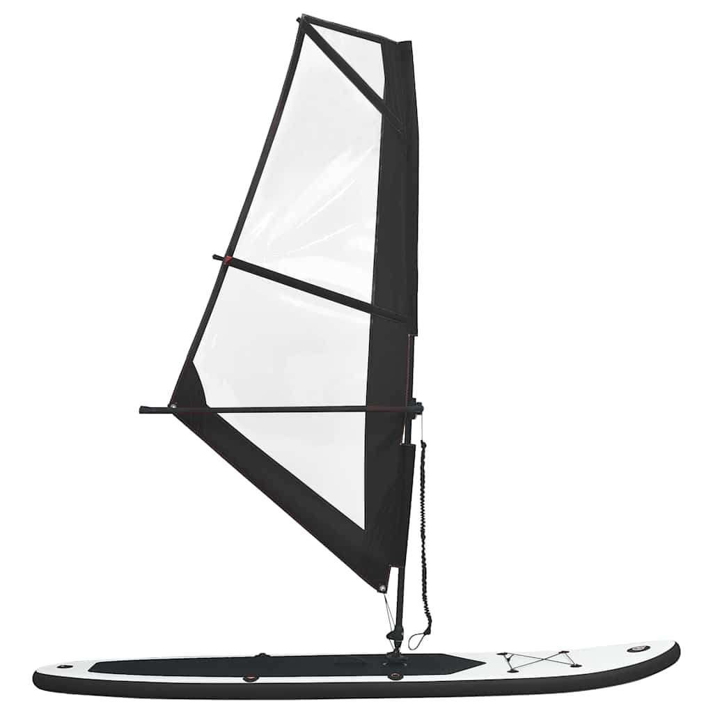 Vidaxl stand up paddleboard gonflable avec set à voile noir et blanc