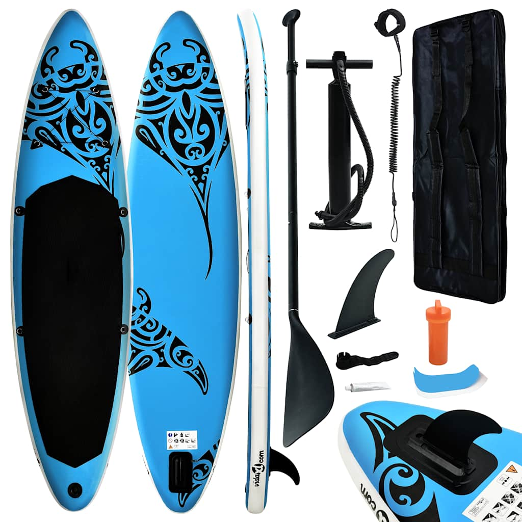 Vidaxl Stand Up Paddleboard Set Oppustelig 305x76x15 cm blå