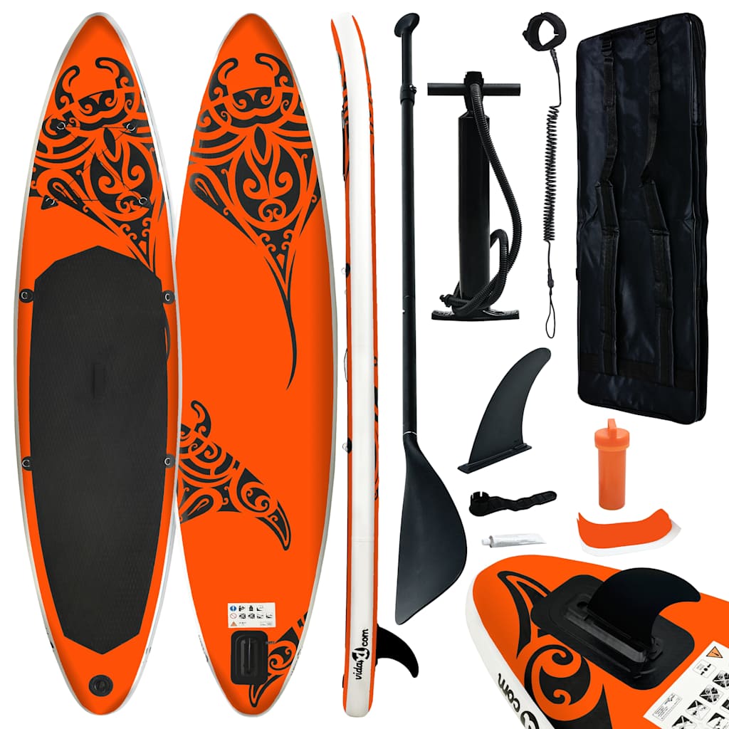 Vidaxl Stand Up Paddleboard Set Inflable 305x76x15 cm naranja