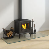 Chimenea de placa de vidrio Vidaxl rectangular 120x50 cm