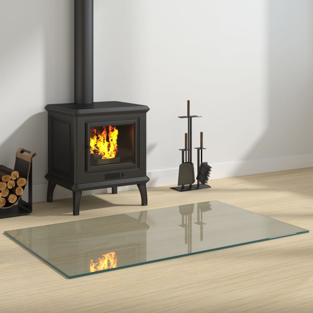 Vidaxl glass plate fireplace rectangular 100x60 cm