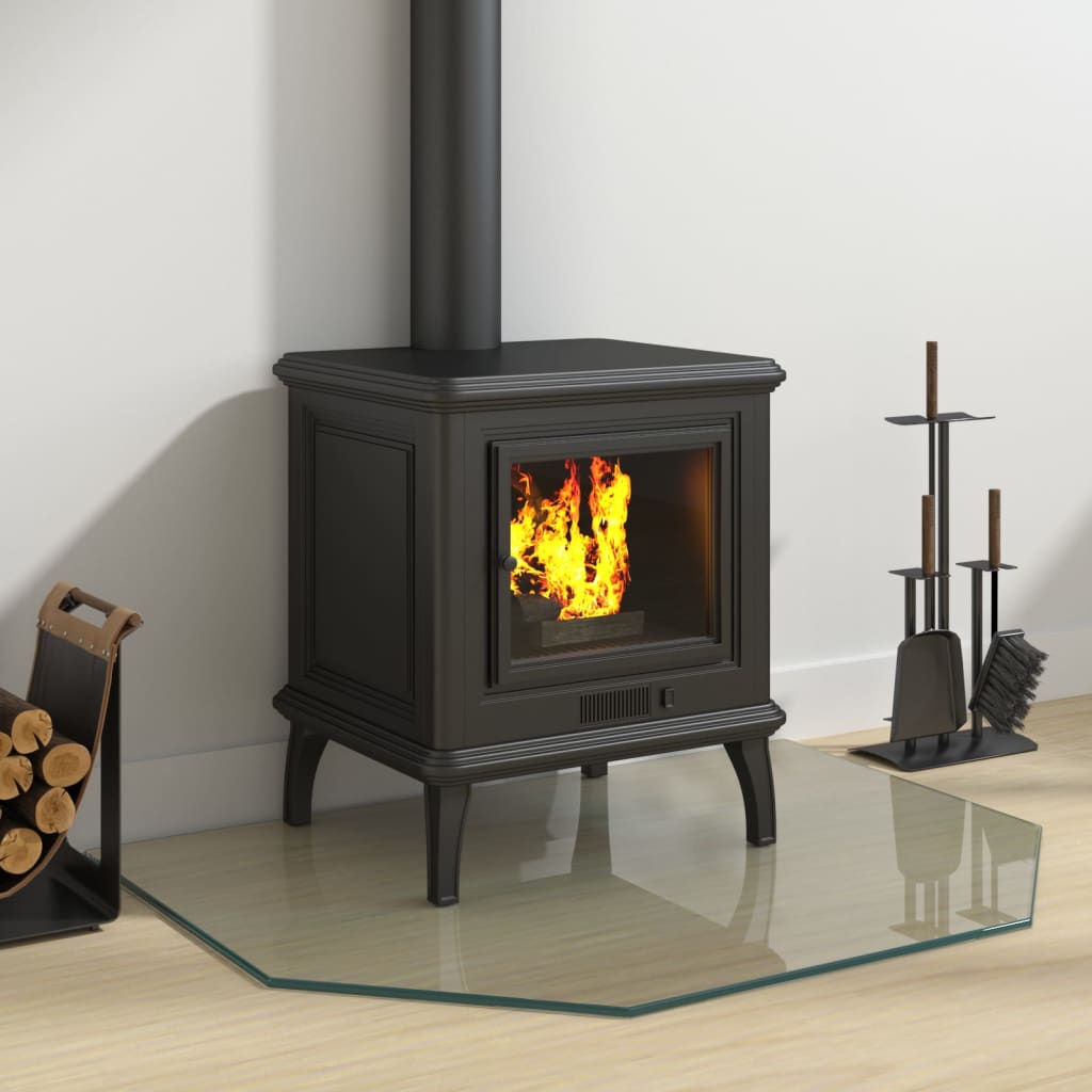 Vidaxl glass plate fireplace hexagonal 80x60 cm