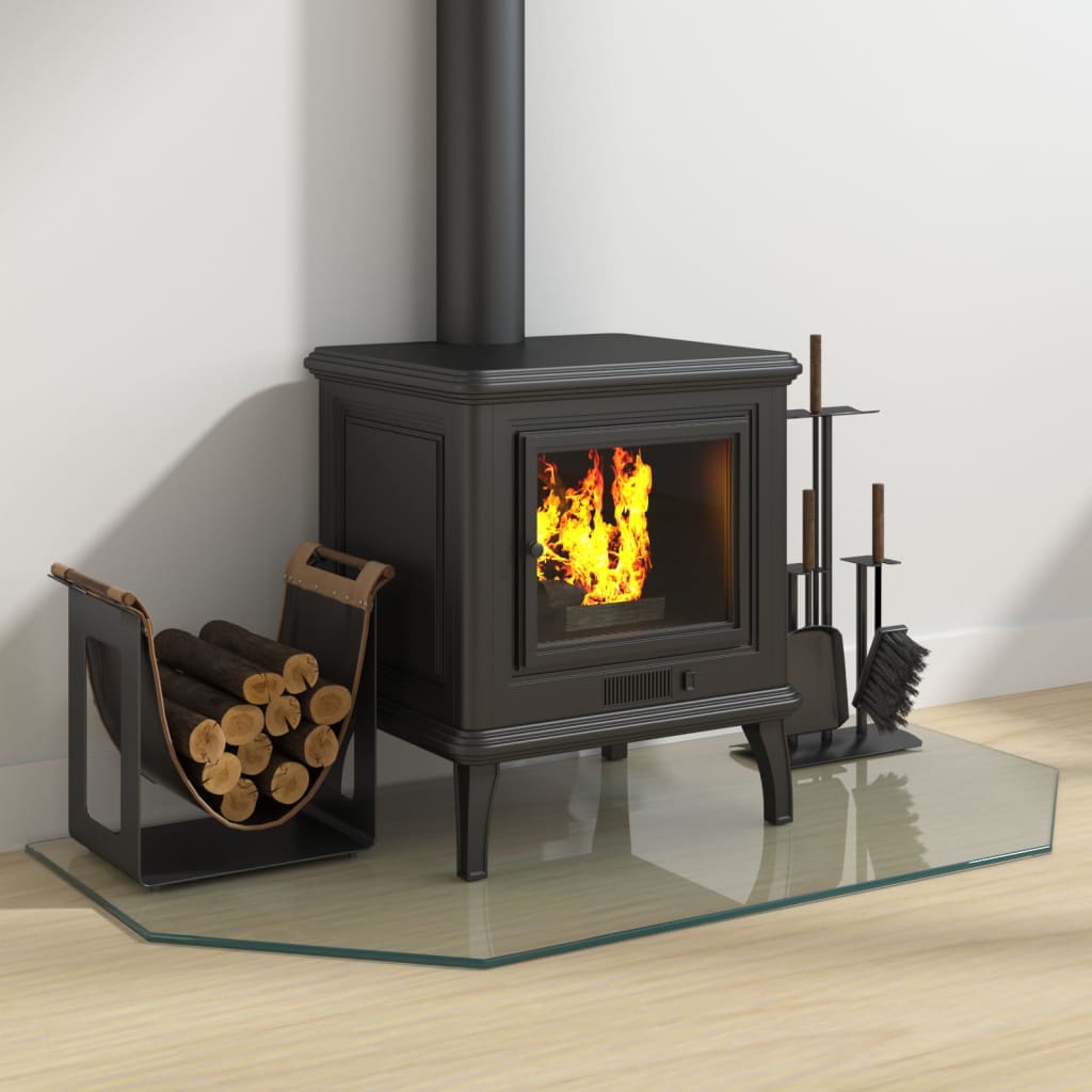 Vidaxl glass plate fireplace hexagonal 100x50 cm