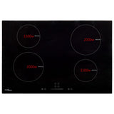 Vidaxl Induction Induction HOB 4 zóny dotykové ovládání 7000 W 77 cm sklo