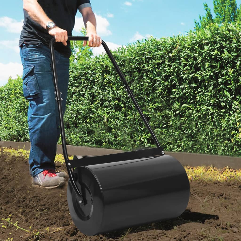 Vidaxl Gazonroller 50 L 63 cm noir